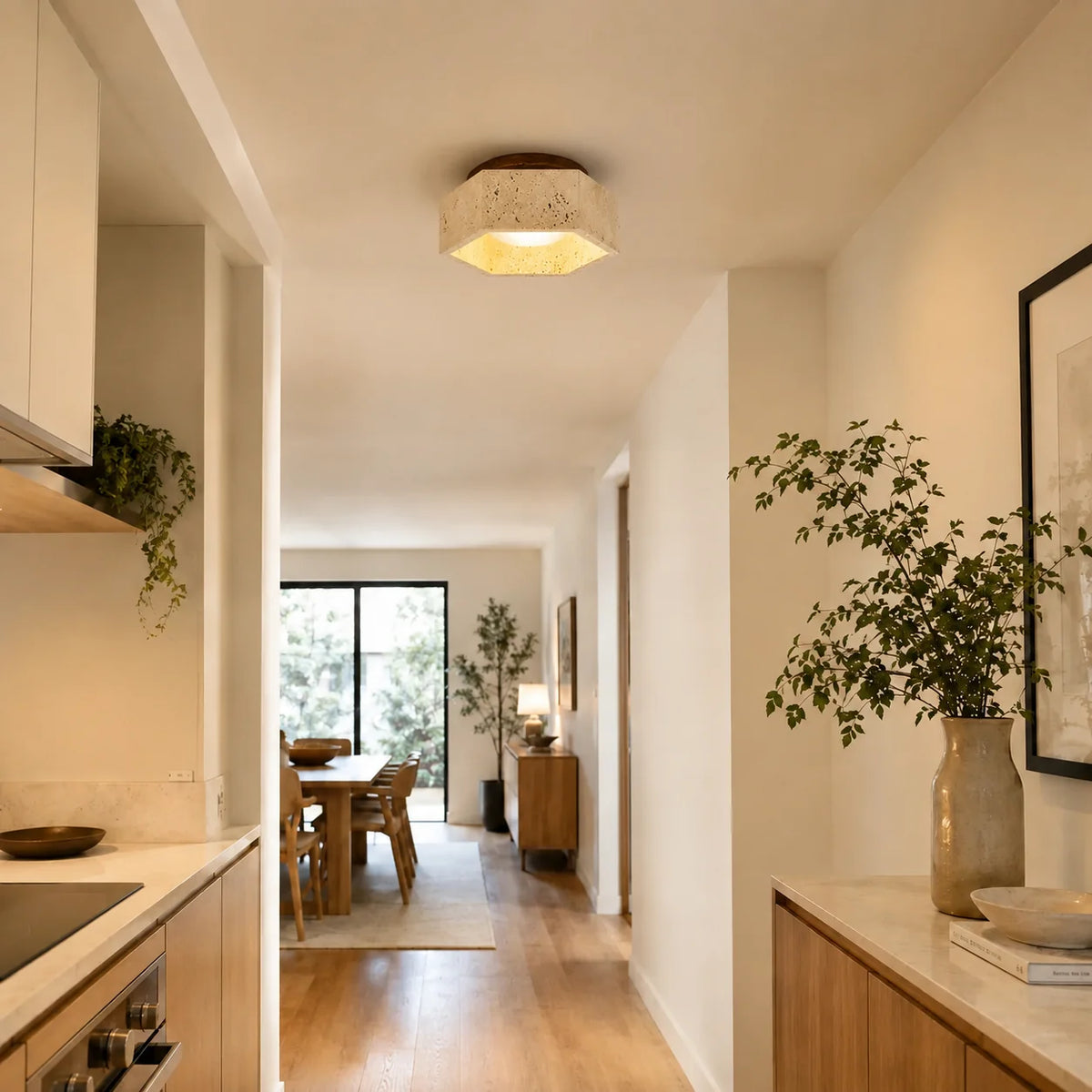 Navorune Travertine Ceiling Lamp 1