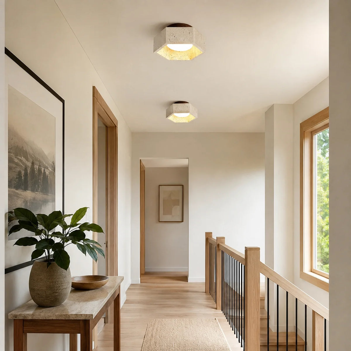 Navorune Travertine Ceiling Lamp 2