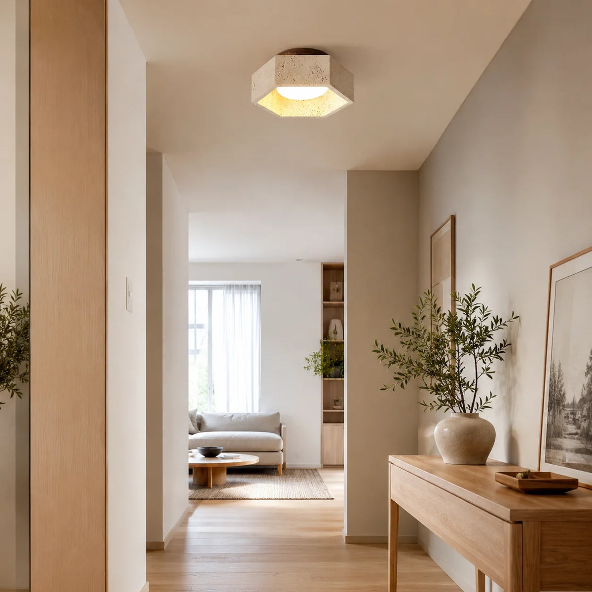 Navorune Travertine Ceiling Lamp 4