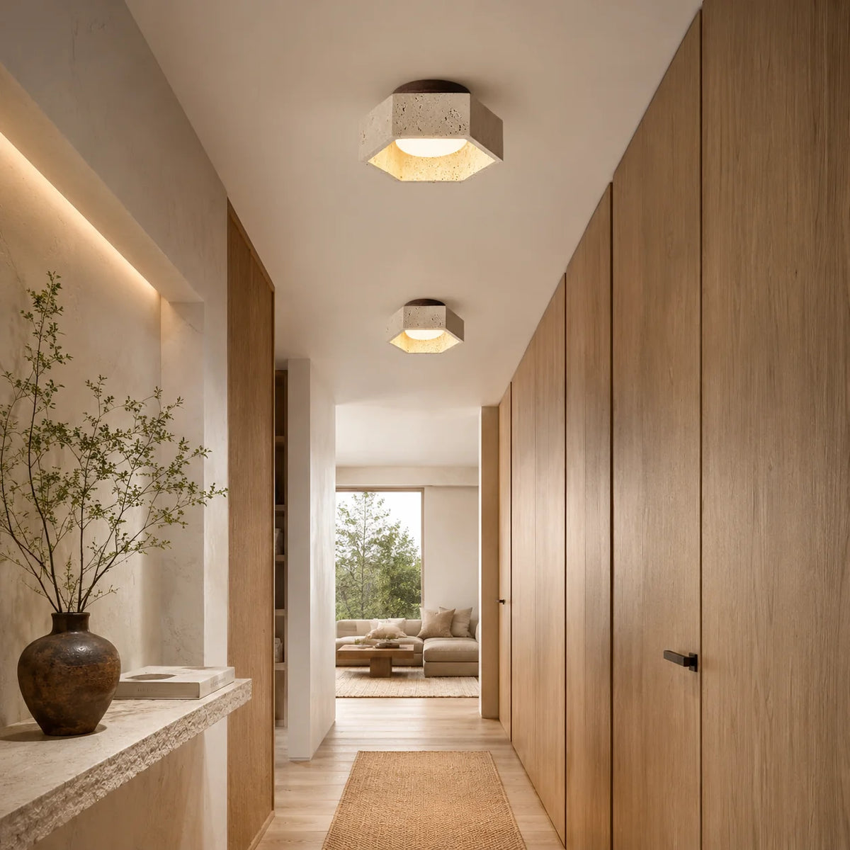 Navorune Travertine Ceiling Lamp 5