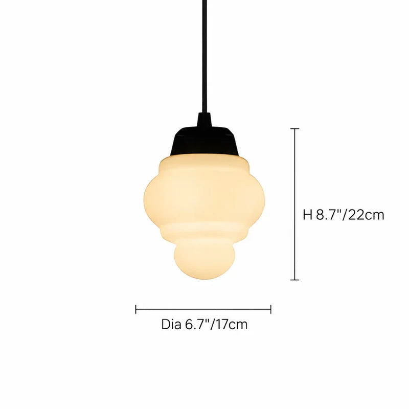 RoyaleGlow Art Deco Frosted Glass Geometric Pendant Light Fixture