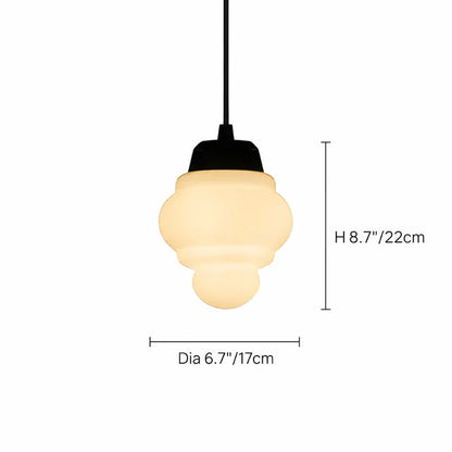 RoyaleGlow Art Deco Frosted Glass Geometric Pendant Light Fixture