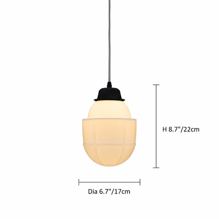 RoyaleGlow Art Deco Frosted Glass Geometric Pendant Light Fixture