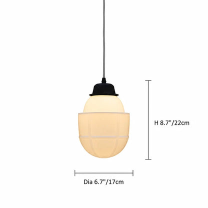 RoyaleGlow Art Deco Frosted Glass Geometric Pendant Light Fixture