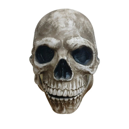 New Full Head Skull Mask With Movable Jaw Headgear Glowing Eyes Horror Mask Halloween Party Cosplay Costume Props 2