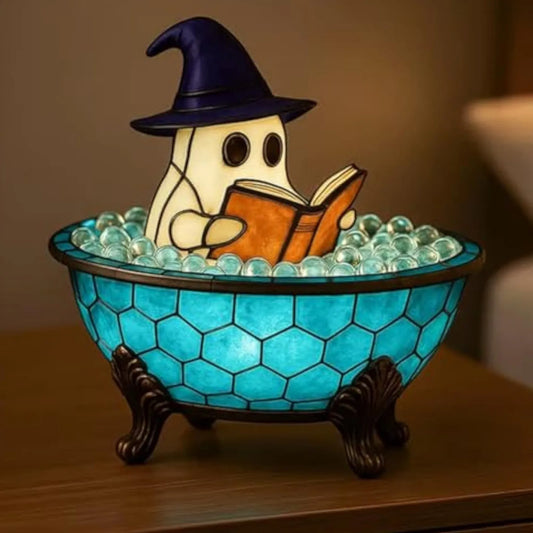 New Halloween Ghost Bubble Bath Led Small Book Light Cute Ghost Night Light Bathroom Bathtub Decoration Color Changing Mood 0