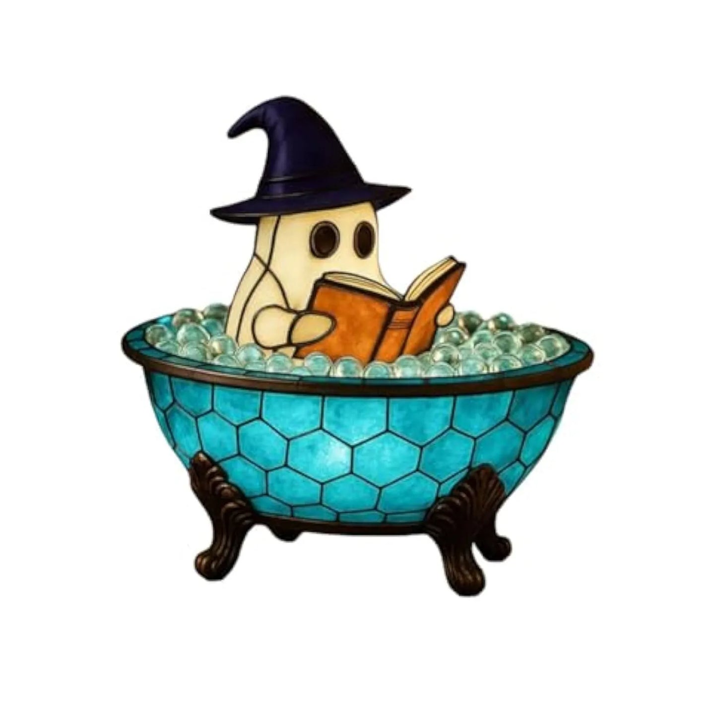 New Halloween Ghost Bubble Bath Led Small Book Light Cute Ghost Night Light Bathroom Bathtub Decoration Color Changing Mood 4