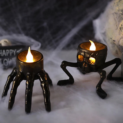 New Halloween Skull Lantern Atmosphere Setting Props Skeleton Foot Night Light Halloween Party Decoration LED Candle Light 0