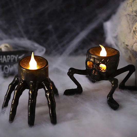 New Halloween Skull Lantern Atmosphere Setting Props Skeleton Foot Night Light Halloween Party Decoration LED Candle Light 0