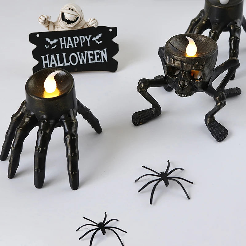 New Halloween Skull Lantern Atmosphere Setting Props Skeleton Foot Night Light Halloween Party Decoration LED Candle Light 1