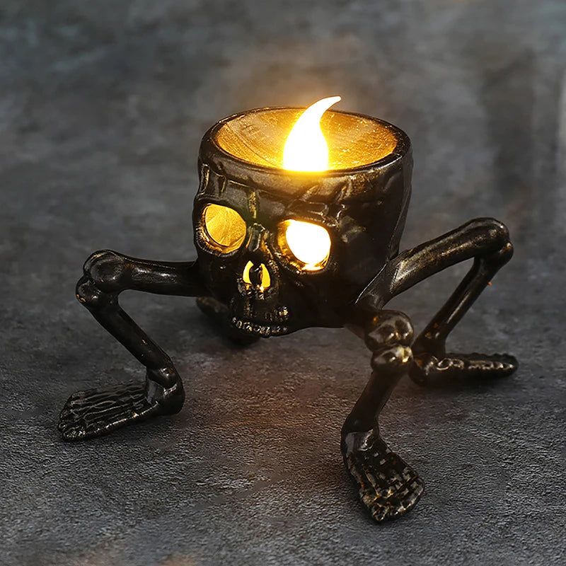 New Halloween Skull Lantern Atmosphere Setting Props Skeleton Foot Night Light Halloween Party Decoration LED Candle Light 3