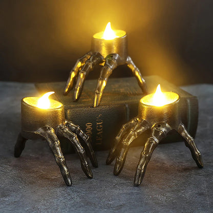 New Halloween Skull Lantern Atmosphere Setting Props Skeleton Foot Night Light Halloween Party Decoration LED Candle Light 4