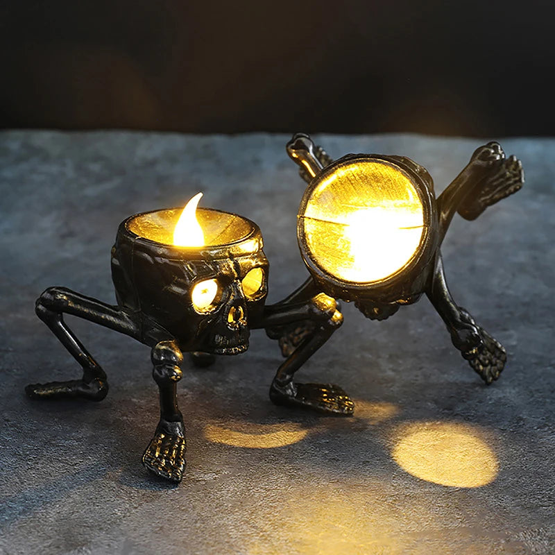 New Halloween Skull Lantern Atmosphere Setting Props Skeleton Foot Night Light Halloween Party Decoration LED Candle Light 5