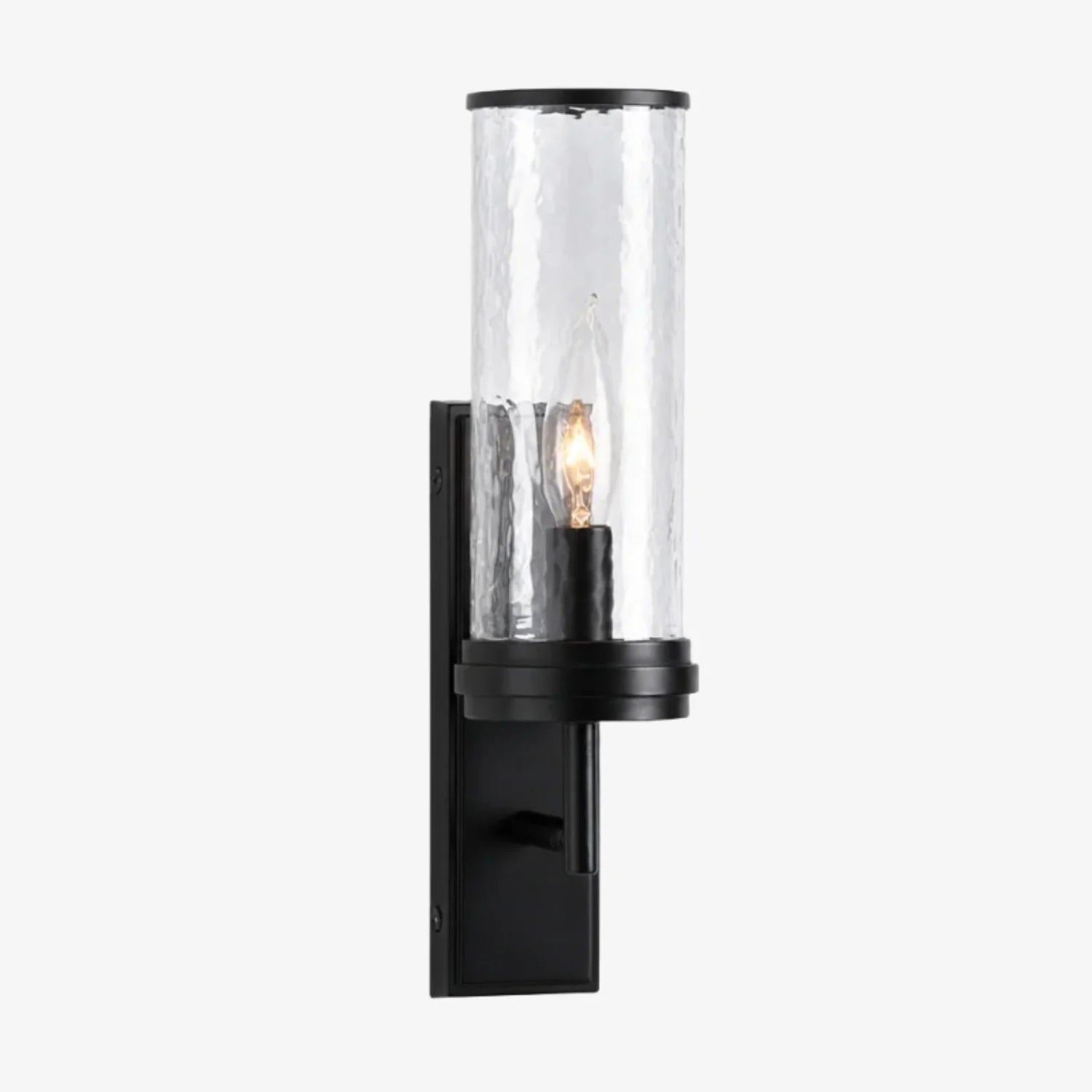 Noctis Farmhouse Cylinder Tube Hammered Glass Wall Sconce 10
