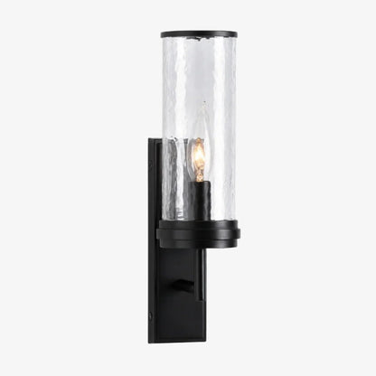 Noctis Farmhouse Cylinder Tube Hammered Glass Wall Sconce 10