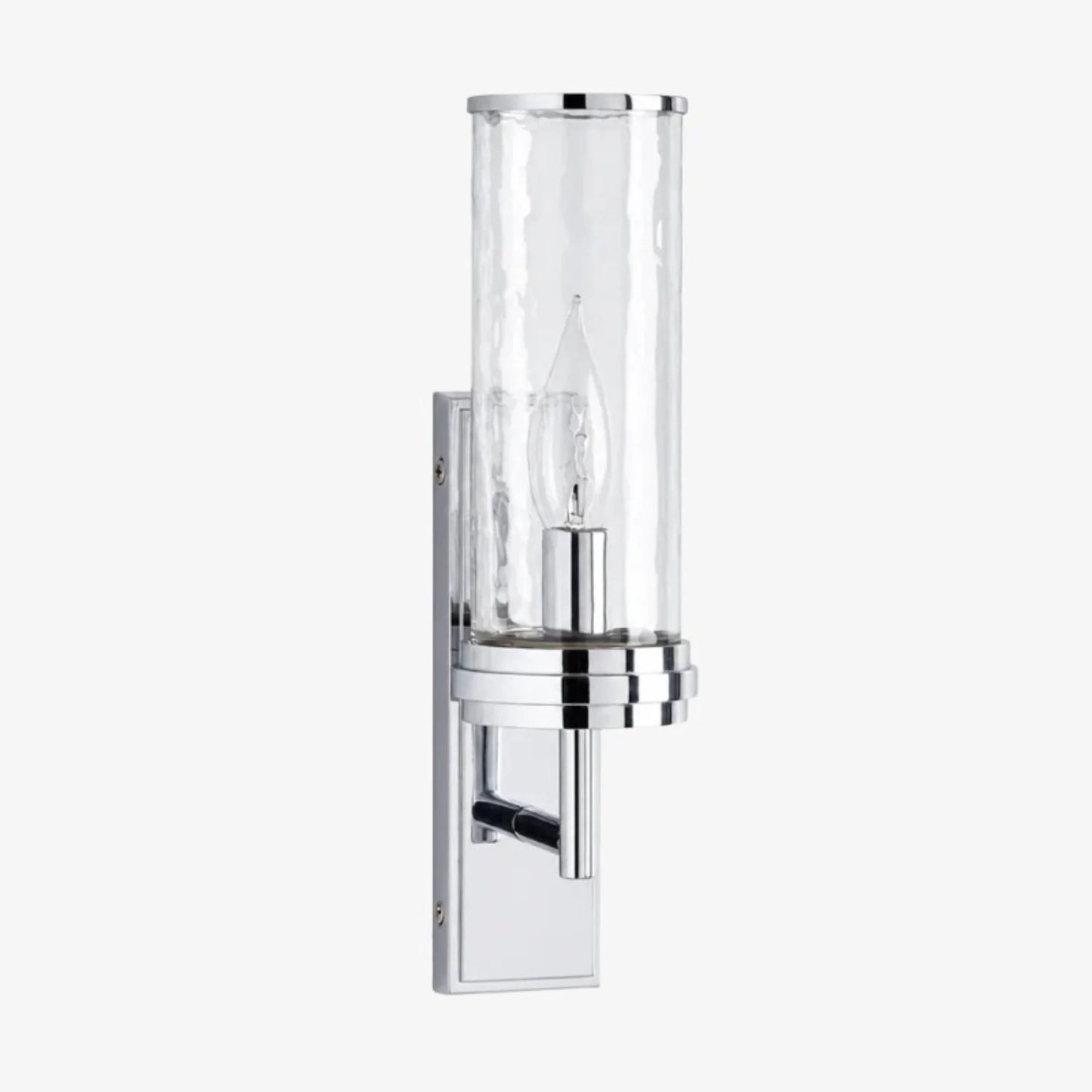 Noctis Farmhouse Cylinder Tube Hammered Glass Wall Sconce 9