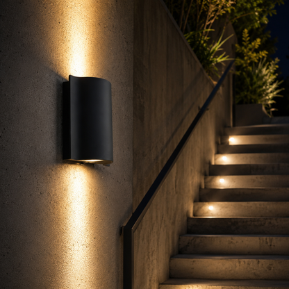 NoirLume | Elegant Modern Outdoor Wall Sconce with Ripple Design 4