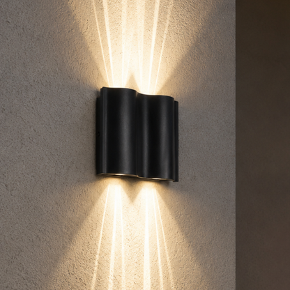NoirLume | Elegant Modern Outdoor Wall Sconce with Ripple Design 7