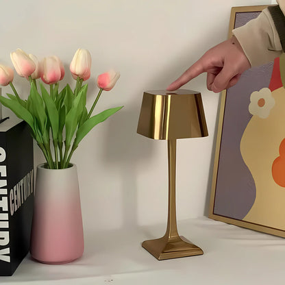 Eleganza Cordless LED Table Lamp – Touch Control, Rechargeable with Italian Design - Gold