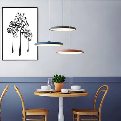 Royallure Modern LED Kitchen Pendant Light - Adjustable Height Flying Saucer Design