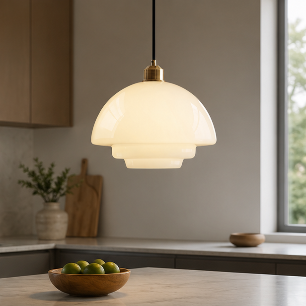 Nordic Art Cream Glass Pendant Light