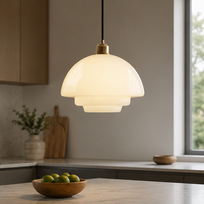 Nordic Art Cream Glass Pendant Light