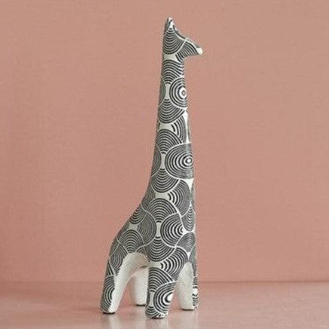 RoyaleGlow Nordic Striped Bird Figurine - Modern Black & White Ceramic Decor-Royale Basic