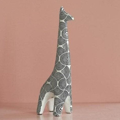 RoyaleGlow Nordic Striped Bird Figurine - Modern Black & White Ceramic Decor-Royale Basic