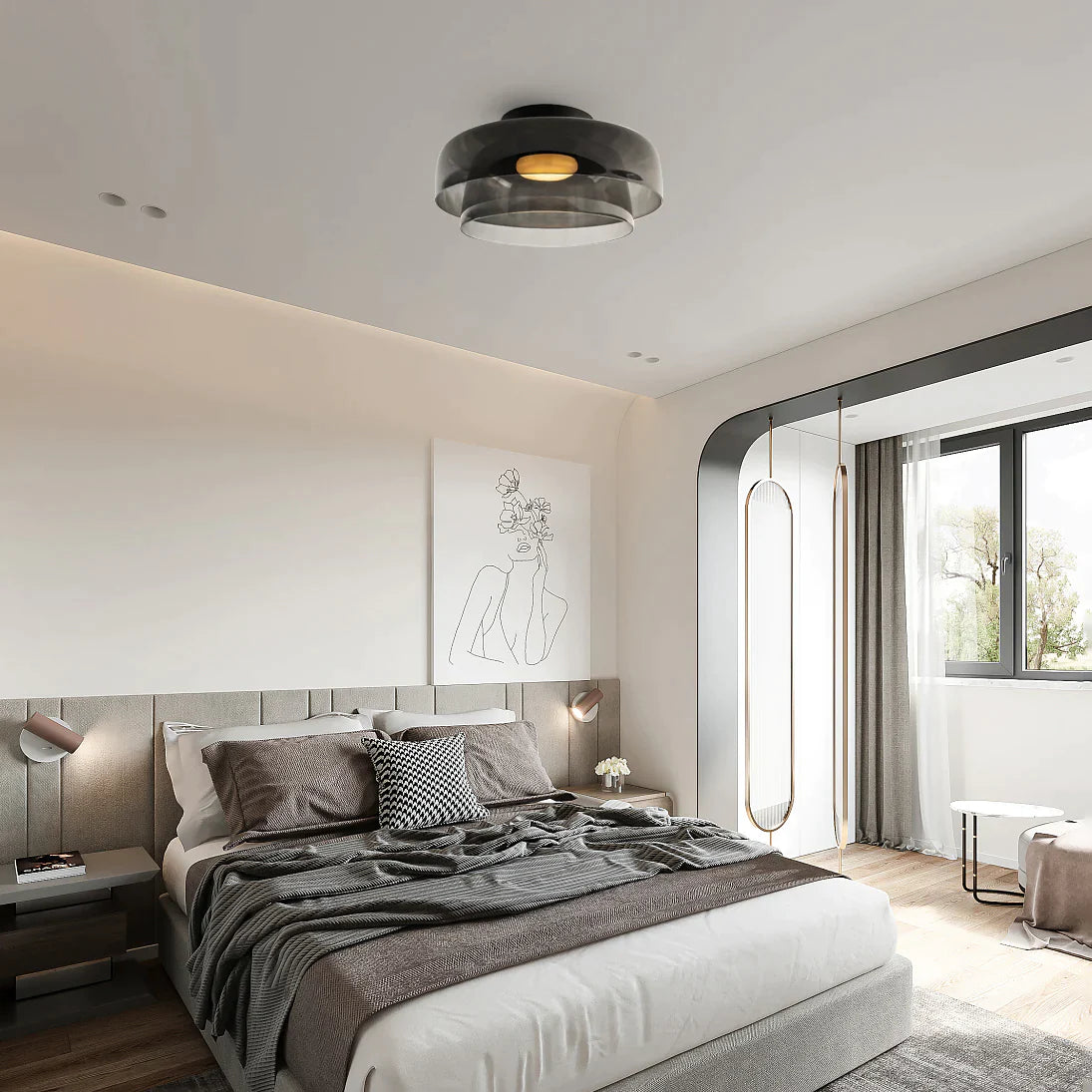 Nordic Contemporary LED Glass Ceiling Lamp 8