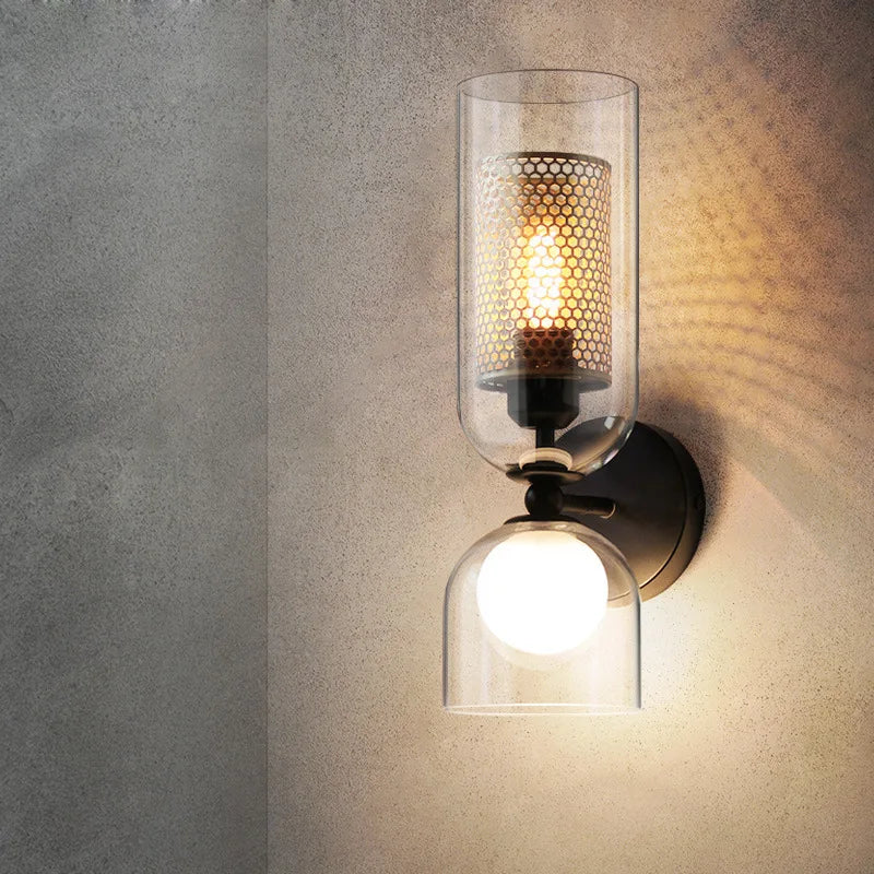 Luxora Nordic Double Glass Wall Lamp Minimalist Bedroom Bedside Light
