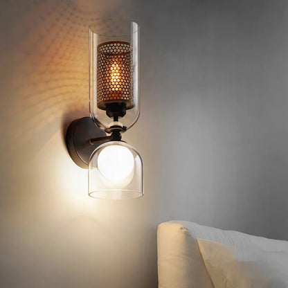 Luxora Nordic Double Glass Wall Lamp Minimalist Bedroom Bedside Light