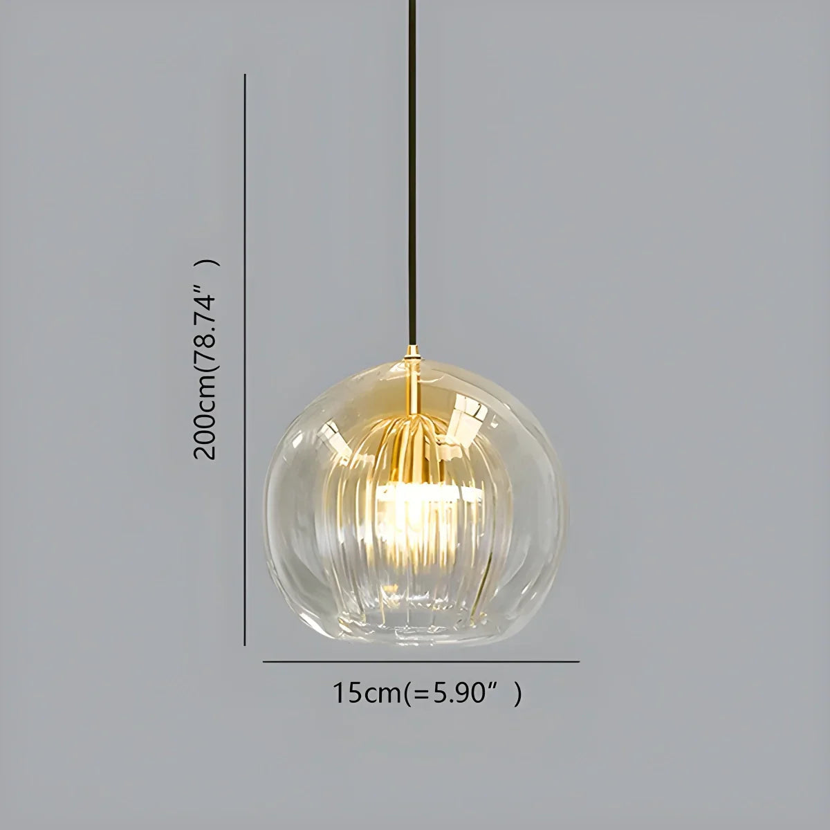Luxora Nordic Glass Globe Pendant Light, Modern Hanging Lamp for Kitchen & Dining Room