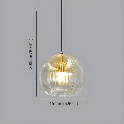 Luxora Nordic Glass Globe Pendant Light, Modern Hanging Lamp for Kitchen & Dining Room