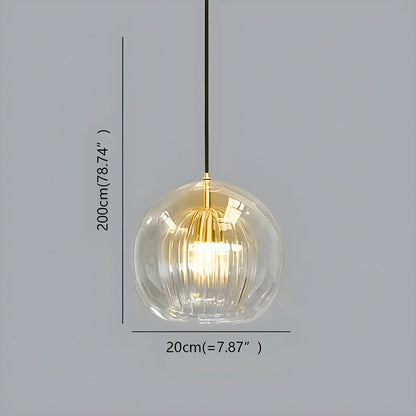Luxora Nordic Glass Globe Pendant Light, Modern Hanging Lamp for Kitchen & Dining Room