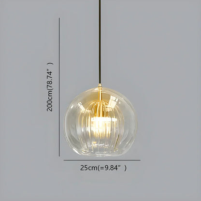 Luxora Nordic Glass Globe Pendant Light, Modern Hanging Lamp for Kitchen & Dining Room