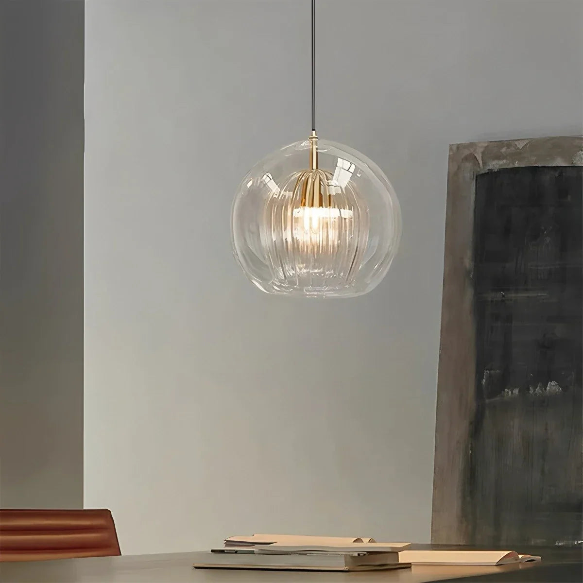 Luxora Nordic Glass Globe Pendant Light, Modern Hanging Lamp for Kitchen & Dining Room