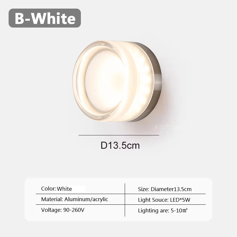 Nordic Luxury Minimalist Circular Wall Lamp Modern Hotel Background Wall  Lighting Porch Aisle Background Bedroom Wall Lamp 15