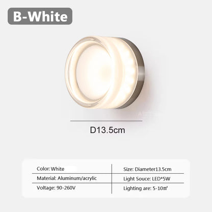 Nordic Luxury Minimalist Circular Wall Lamp Modern Hotel Background Wall  Lighting Porch Aisle Background Bedroom Wall Lamp 15