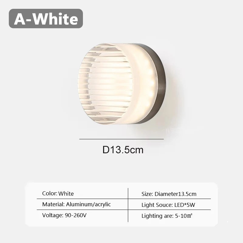 RoyaleGlow Nordic Luxury Circular Wall Lamp - Modern Wall Light for Bedroom and Hallway