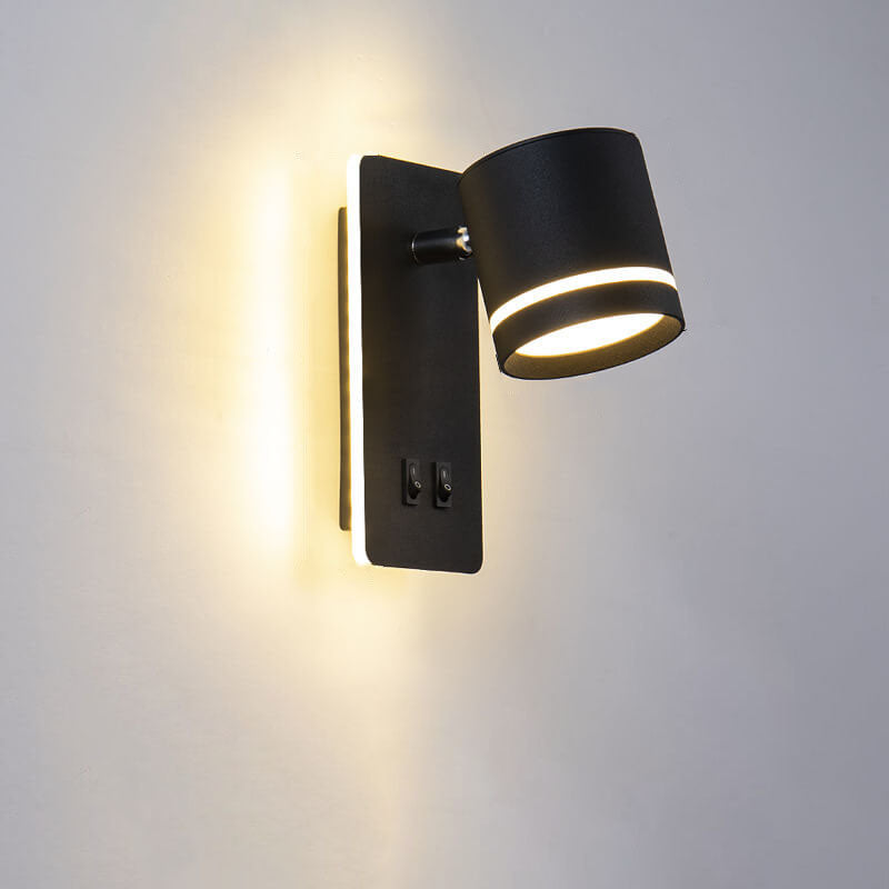 Nordic Minimalist Rotatable LED Wall Sconce Lamp - Modern Black and White Wall Lights for Reading and Ambient Lighting 0