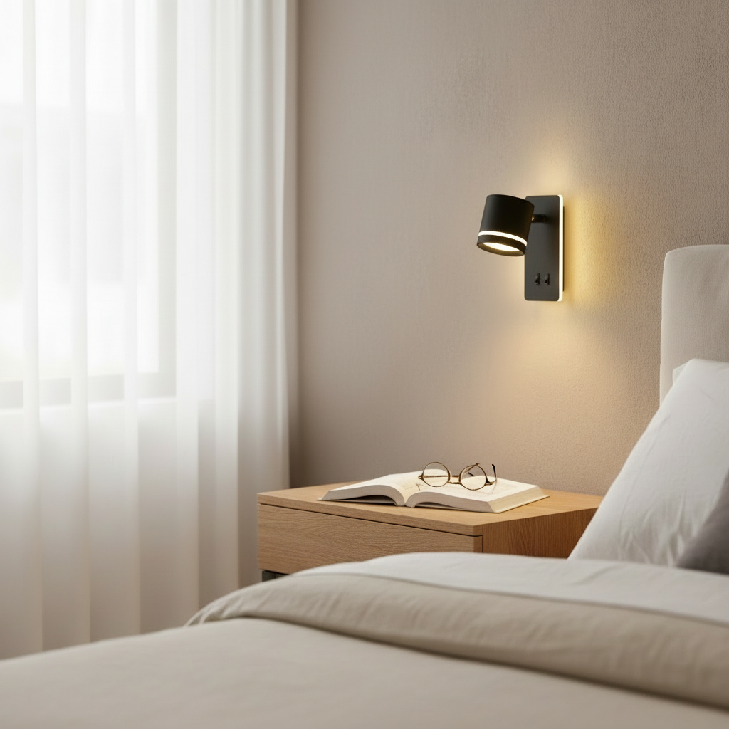 Nordic Minimalist Rotatable LED Wall Sconce Lamp - Modern Black and White Wall Lights for Reading and Ambient Lighting 1