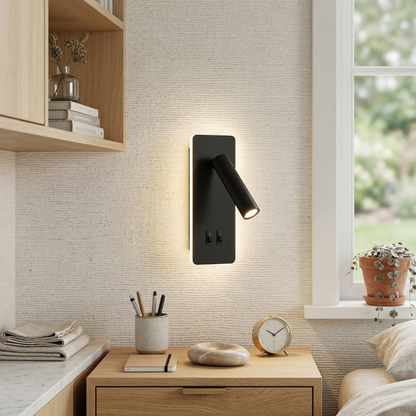 Nordic Minimalist Rotatable LED Wall Sconce Lamp - Modern Black and White Wall Lights for Reading and Ambient Lighting 2