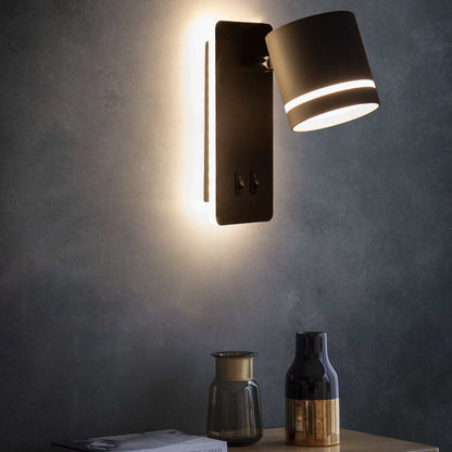 Nordic Minimalist Rotatable LED Wall Sconce Lamp - Modern Black and White Wall Lights for Reading and Ambient Lighting 3
