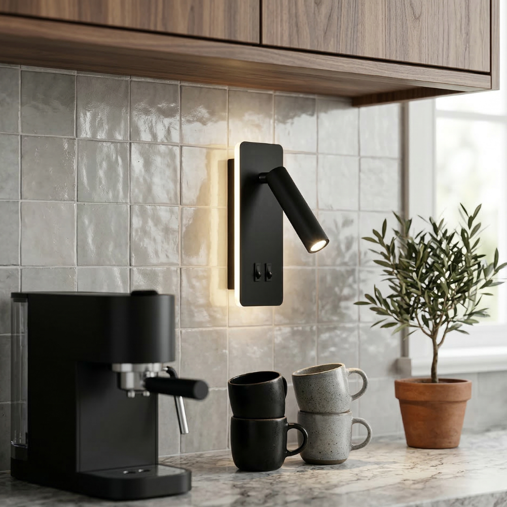 Nordic Minimalist Rotatable LED Wall Sconce Lamp - Modern Black and White Wall Lights for Reading and Ambient Lighting 5