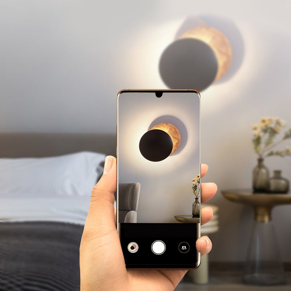 Nordic Minimalist Unique Rotatable Moon-like Design LED Wall Lamp for Bedside Aisle Stairs 0