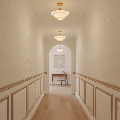Rayvia Nordic Cream Glass Ceiling Light With Eye-Care Illumination