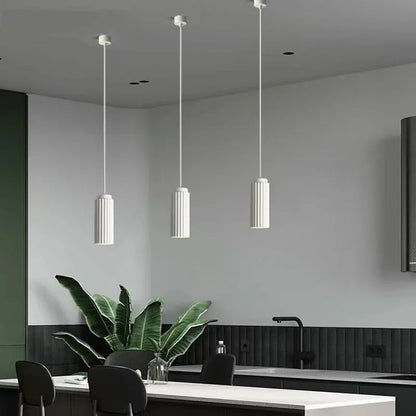 Nordic Ribbed Pendant Light – Minimalist Kitchen Island Ceiling Lamp 0