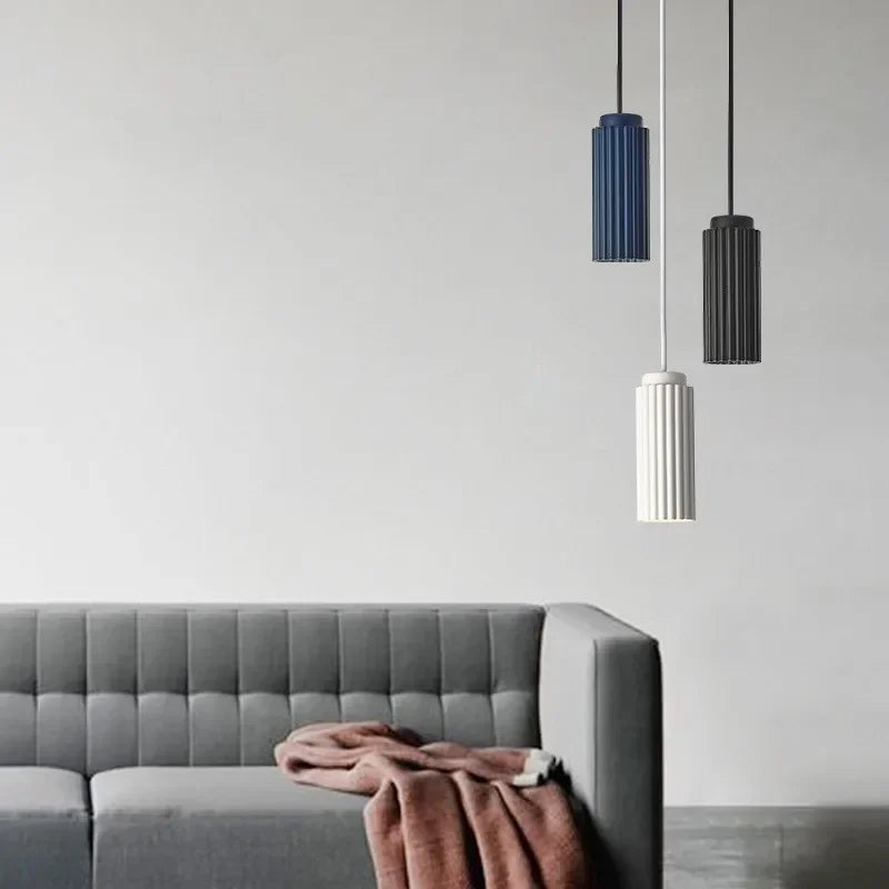 Nordic Ribbed Pendant Light – Minimalist Kitchen Island Ceiling Lamp 2