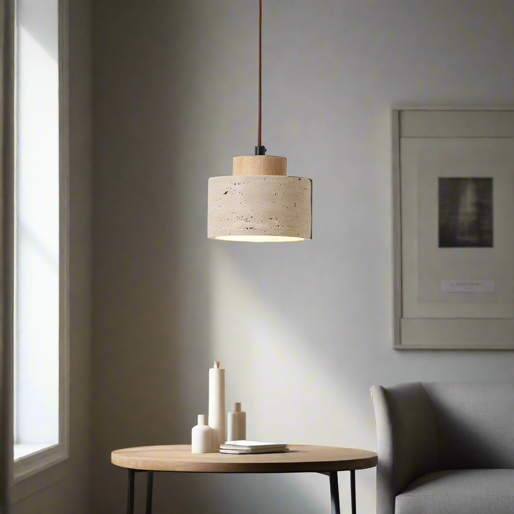 Nordic Travertine Clear Minimalist Pendant Light 3
