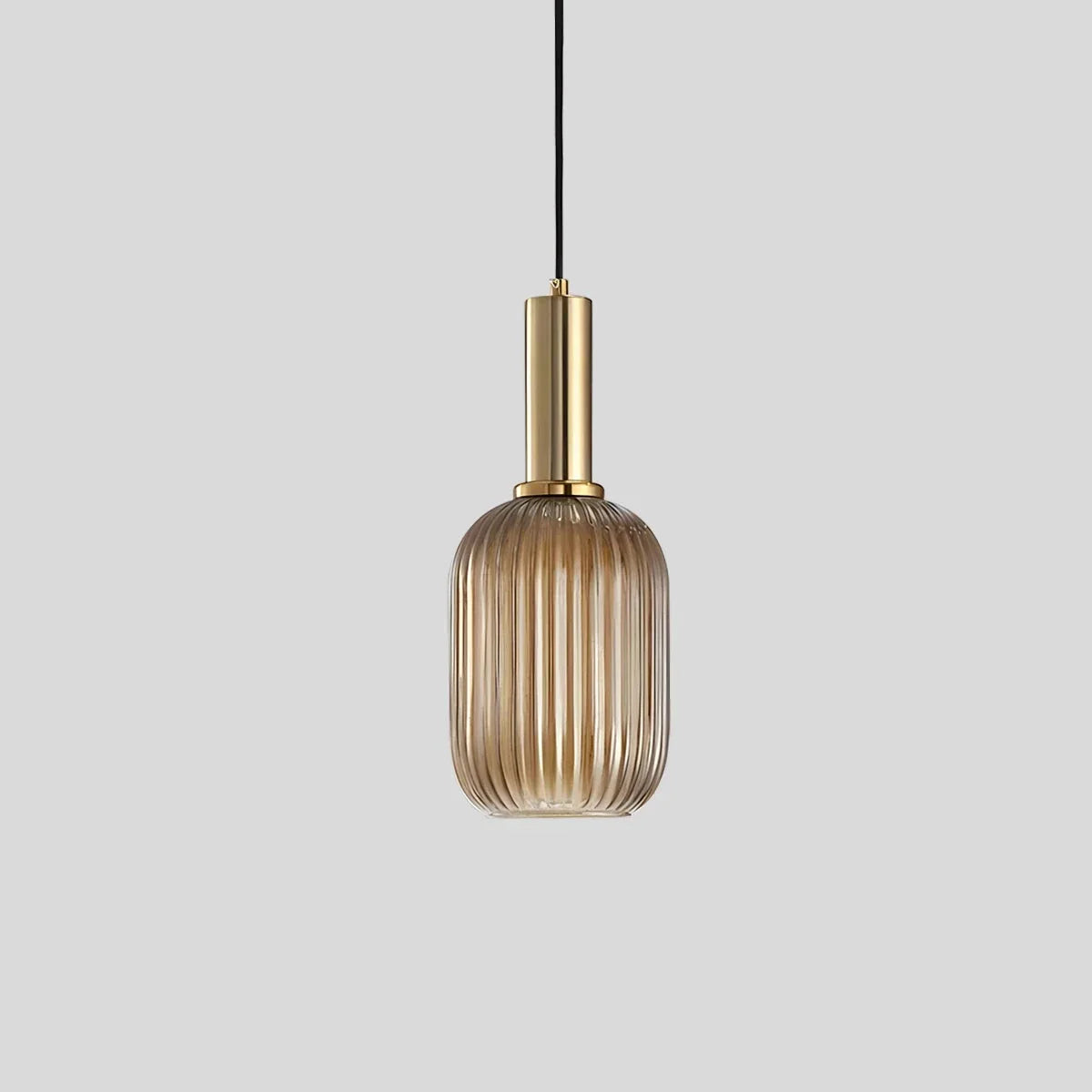 Luxora Nordic Glass Pendant Light, Brass Finish Warm Glow Hanging Lamp